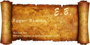 Egger Bianka névjegykártya